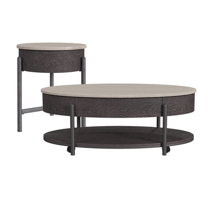 Nica - 2 Piece Occasional Table Set - White / Dark Espresso