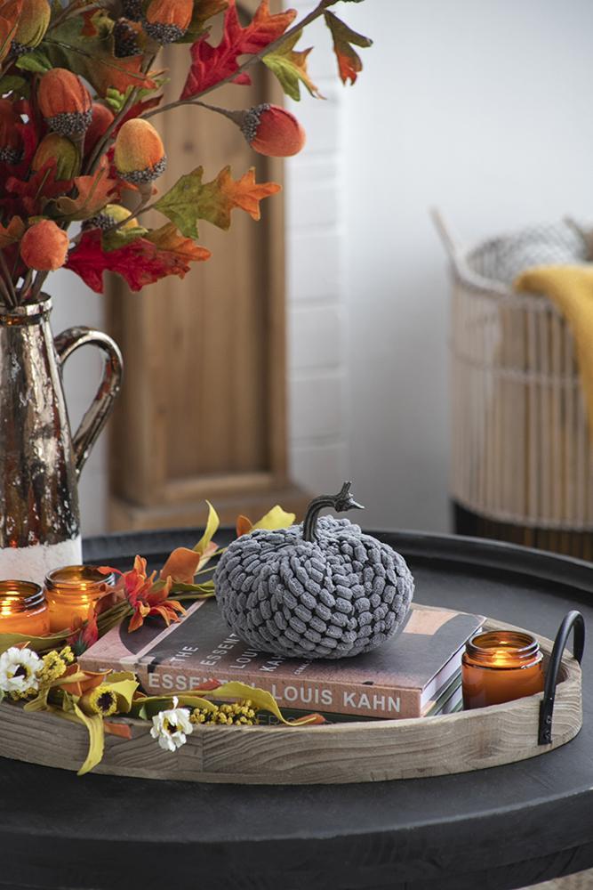 Chenille Weighted Pumpkin Ornament Decor For Holiday Harvest Festival Fall Festival & Thanksgiving