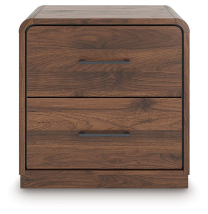 Fortlorn - Two Drawer Night Stand - Walnut Brown