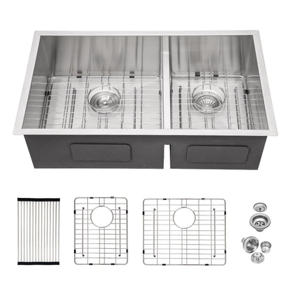 Modern Double Bowl Undermount Sink Design With 10" Deep Basins