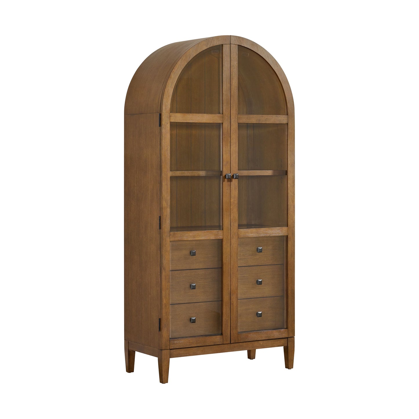 Portico - Display Cabinet - Brown Oak