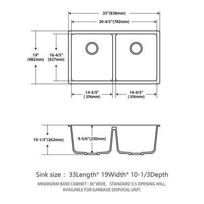 Granite Composite Double Bowl Undermount Kitchen Sink