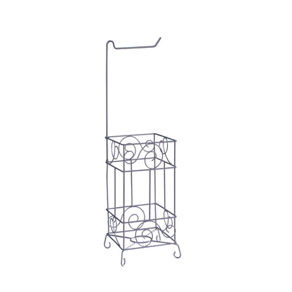 Metal Frame Toilet Paper Holder Stand, Bathroom Tissue Organizer