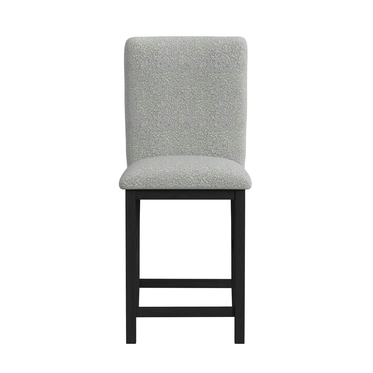 Portland - Square Back Fabric Barstool (Set of 2) - Gray / Black