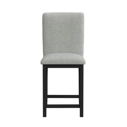 Portland - Square Back Fabric Barstool (Set of 2) - Gray / Black