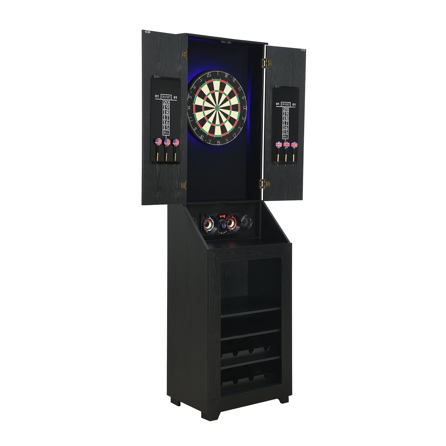 Hurricanes - Dartboard Cabinet With Speaker And LED - Black
