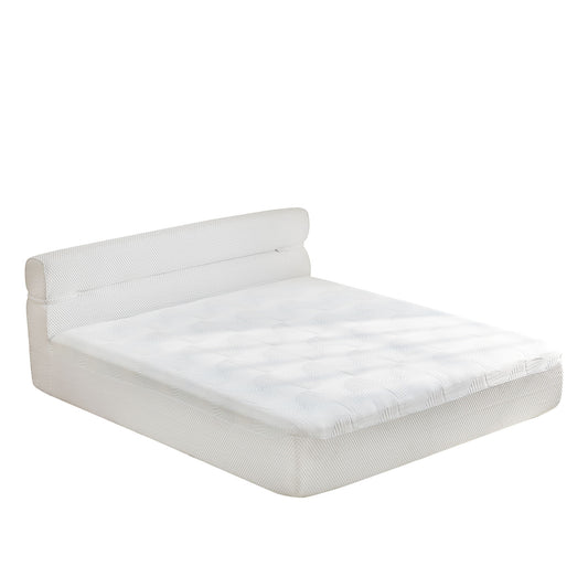 Queen Mattress & Bed Frame With Cool, Innovative All In One, Pressure Relief, Motion Isolation - White