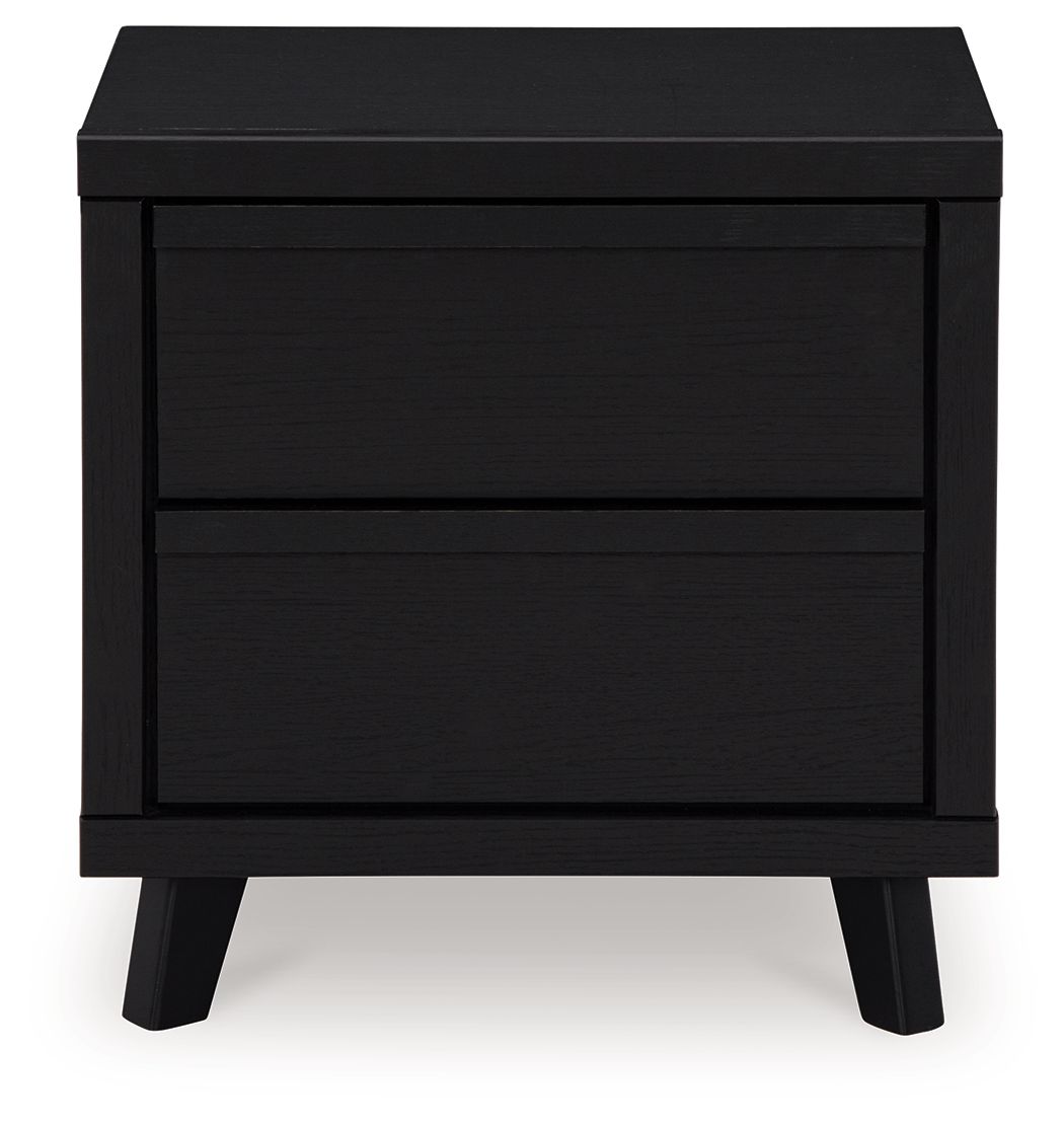 Danziar - Two Drawer Night Stand - Black