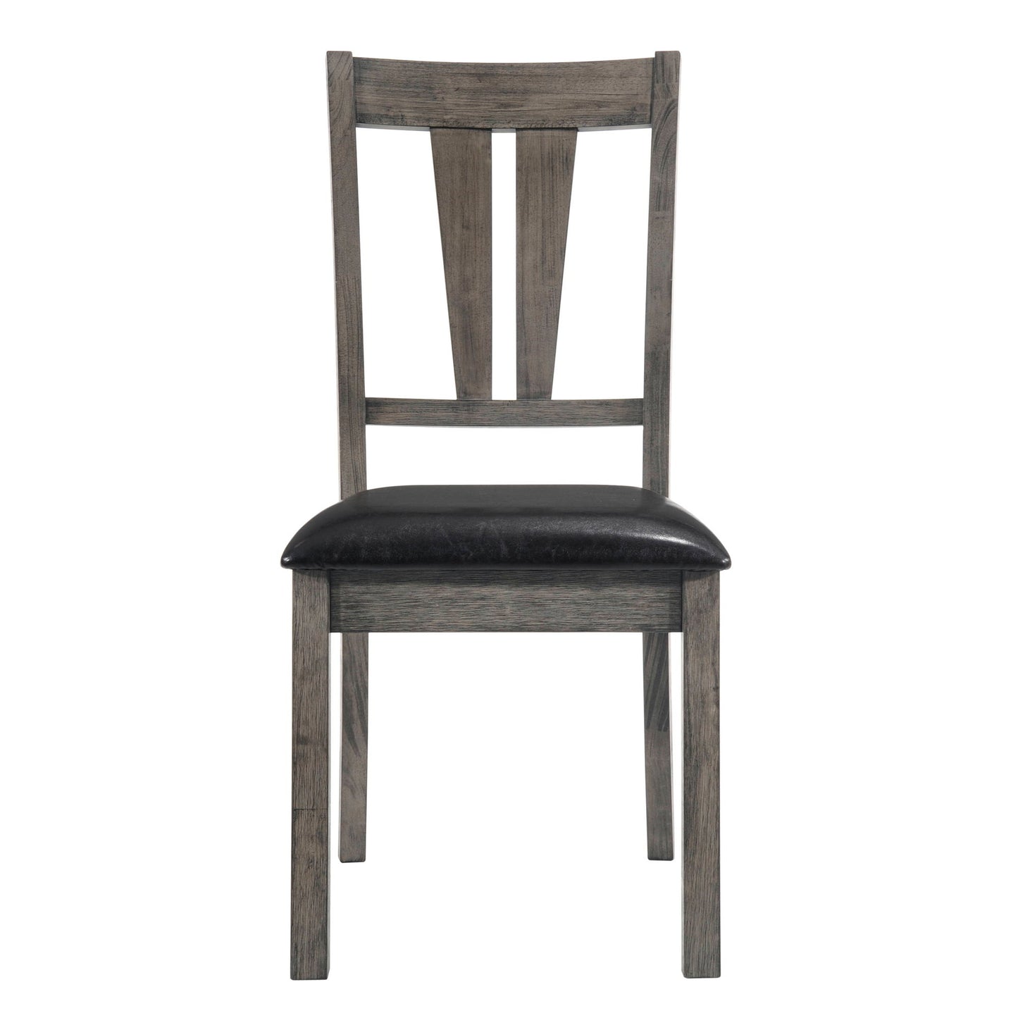 Nathan - Fan Back Chair With PU Seat (Set of 2) - Gray Oak