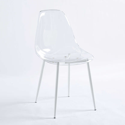 Dining Chair, Metal Leg, Plastic Seat (Set of 4)
