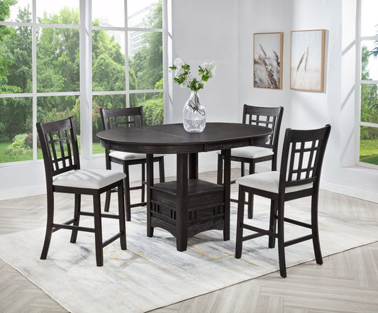 Hartwell - 5 Piece Dining Room Set - Charcoal Black
