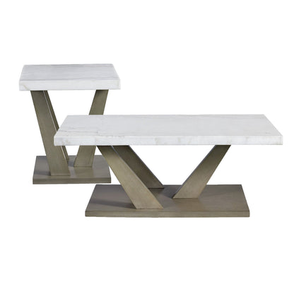Greta - 2 Piece Occasional Table Set (Coffee Table And End Table) - Gray