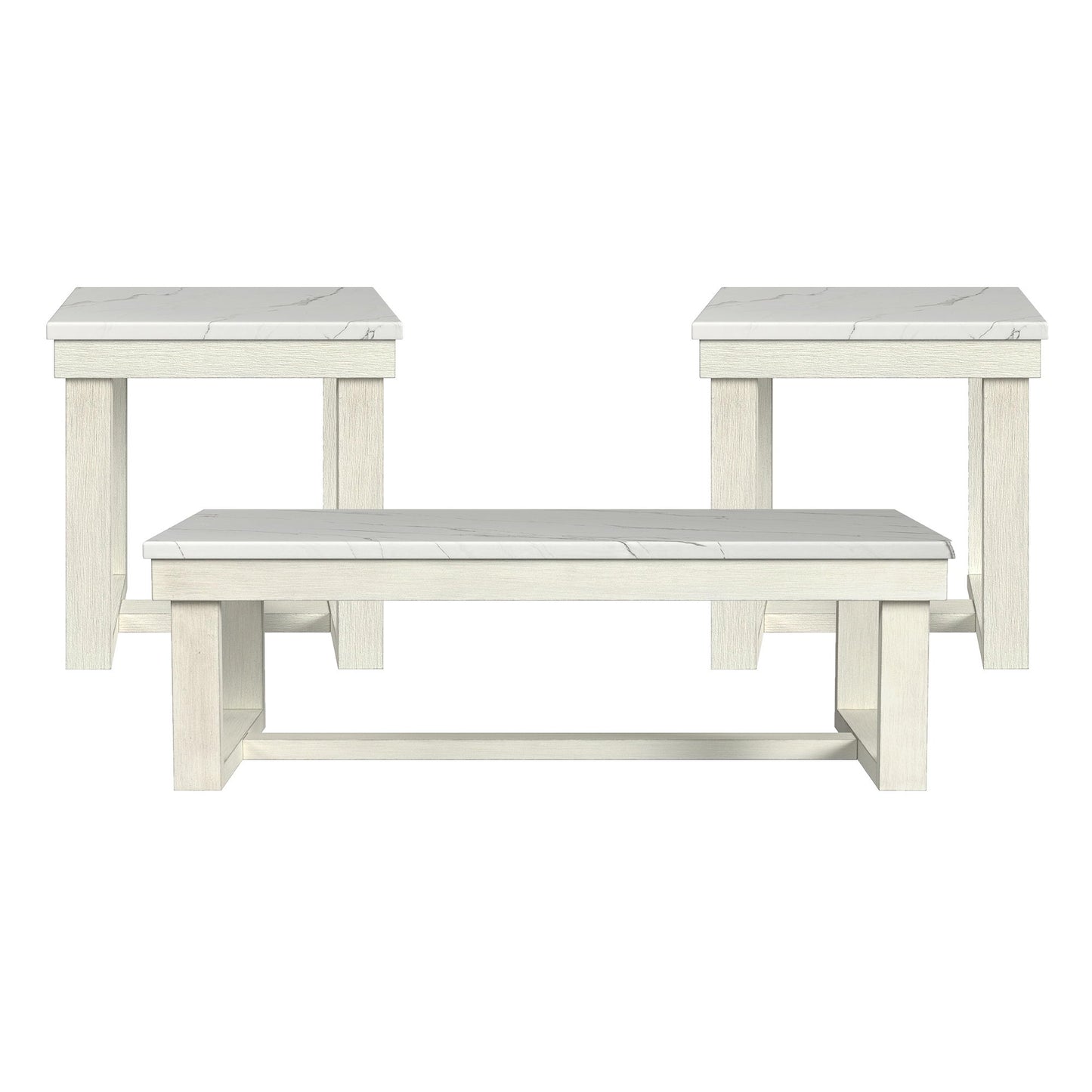 Catilin - 3 Piece Occasional Table Set - White
