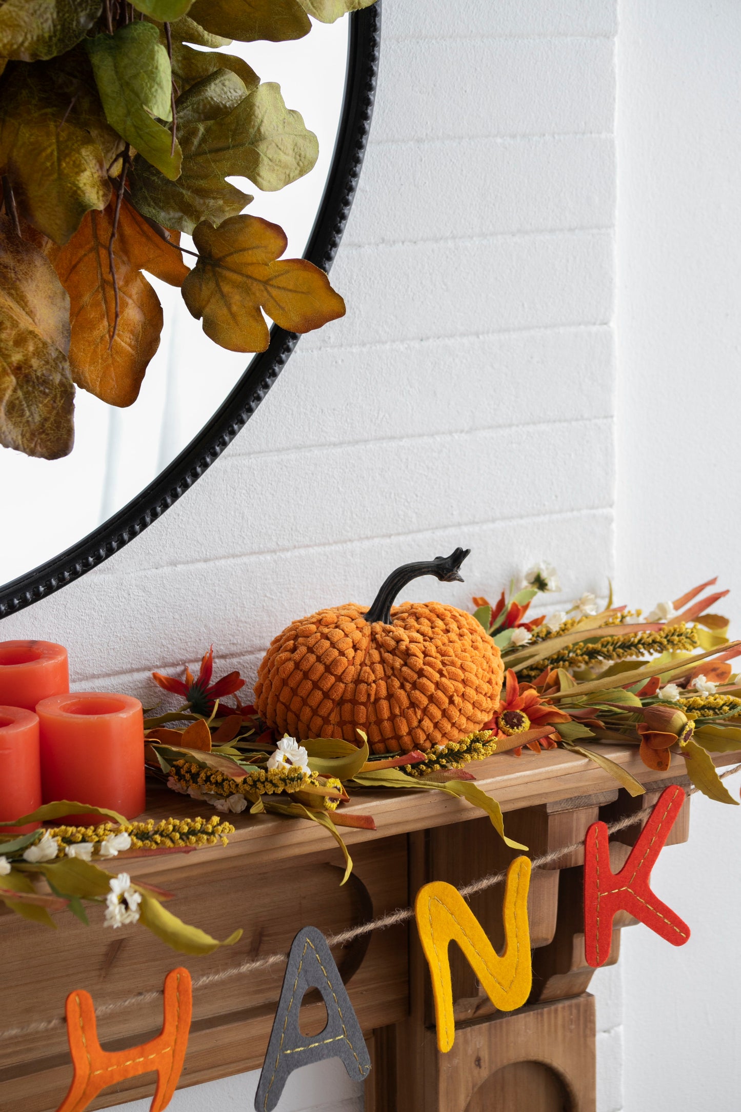 Chenille Weighted Pumpkin Ornament Decor For Holiday Harvest Festival Fall Festival & Thanksgiving