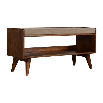 Solid Wood Bench With Upholstered Sea