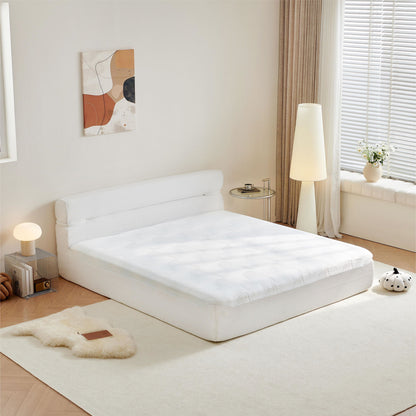 Full Mattress & Bed Frame With Cool, Innovative All In One, Pressure Relief, Motion Isolation - White