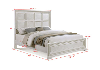 Alexandria - King Panel Bed - White