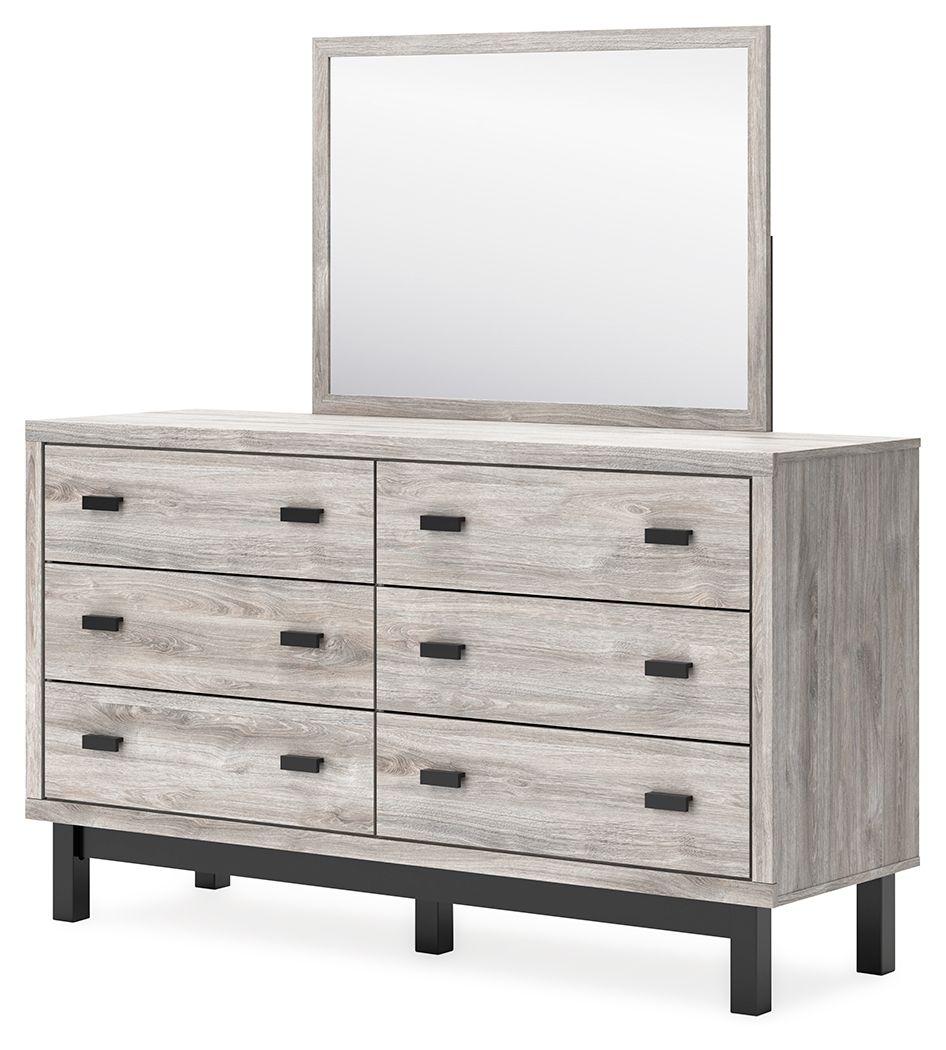 Vessalli - Dresser And Mirror - Gray