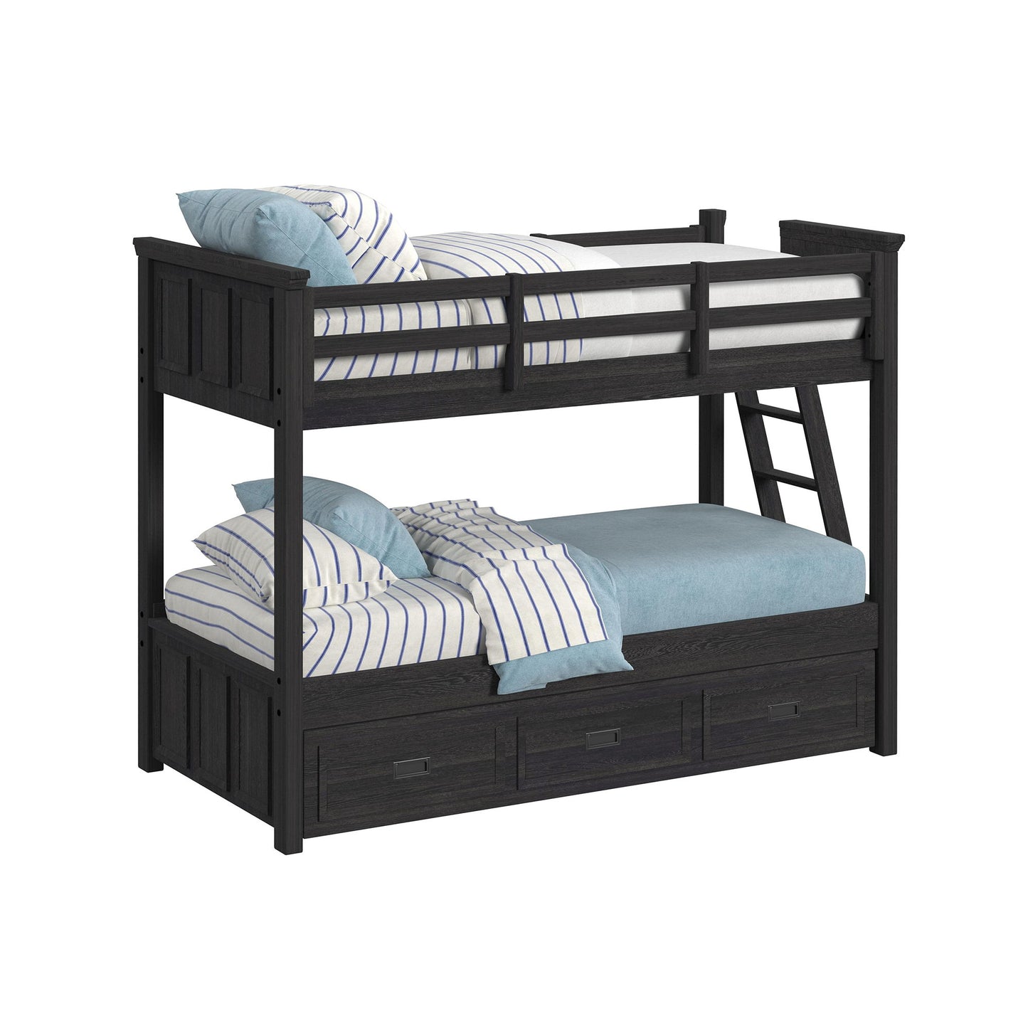 Hampton Kids - Bunk With Ladder And Trundle Bedroom Set