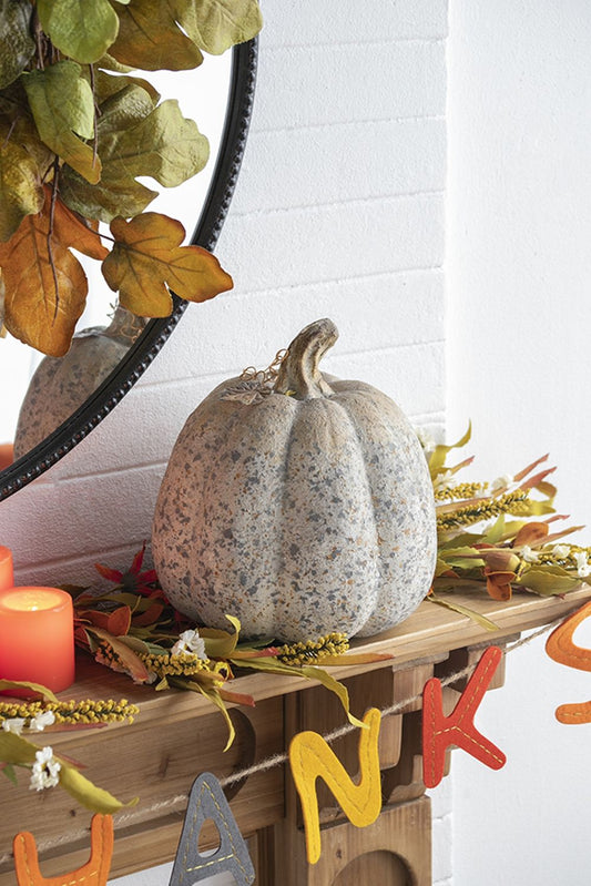 Mango Pumpkin Rustic, Home Decor For Holiday Harvest Festival Fall Festival & Thanksgiving - Gray