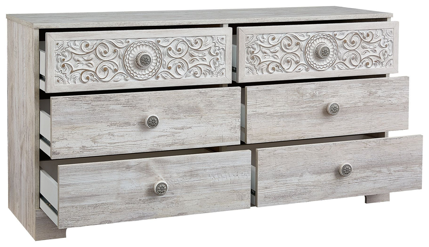Paxberry - Six Drawer Dresser - Weatherworn - Whitewash