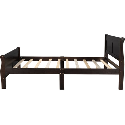 Platform Bed Frame Mattress Foundation Sleigh Bed With Headboard / Footboard / Wood Slat Suppor