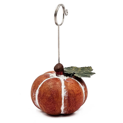 Polystone Pumpkin Name Card Holder - Orange