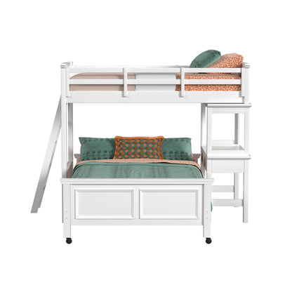 Hampton Kids - Loft Bed With Ladder And Desk With Speaker