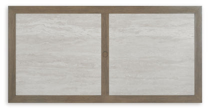 Rainier Ranch - Rectangle Dining Table With Umbrella Option - Brown / Beige