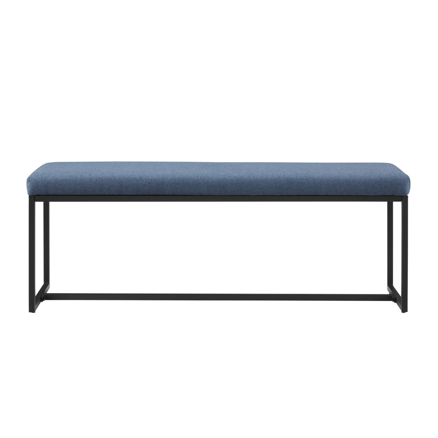 Modern Cushioned Upholstered Entry Bench With Base - Denim
