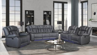 GLOBAL U7068 10 Power Reclining Loveseat Grey