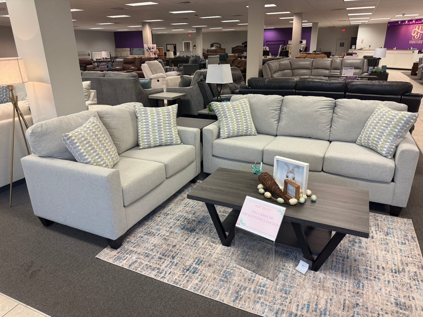 Light Grey Sofa & Loveseat