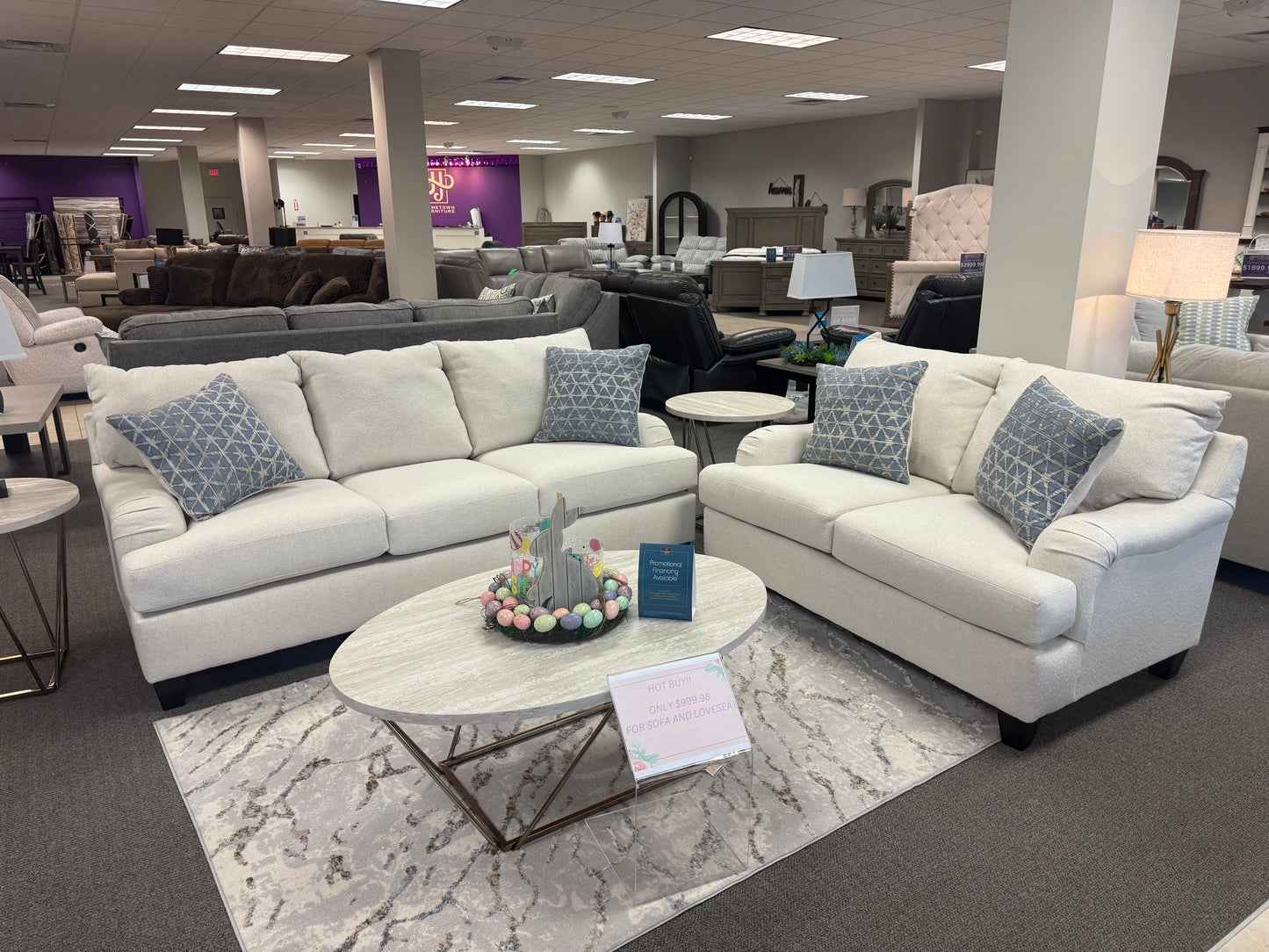 Linen Sofa & Loveseat