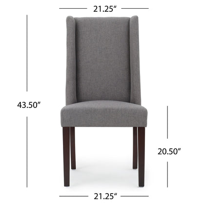 High Back Dining Chair With Wingback Design (Set of 2)