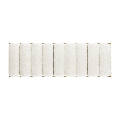 Bella - Upholstered Modern Accent Bench - Ivory White