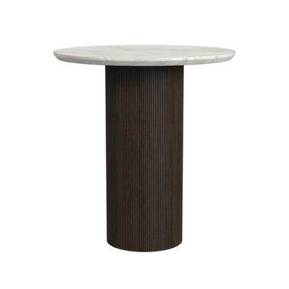 Sylvie - Round Table With White Faux Marble Top And Base