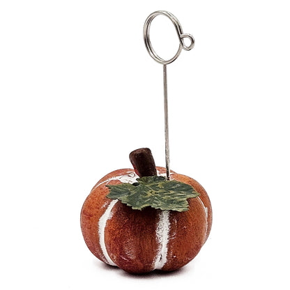 Polystone Pumpkin Name Card Holder - Orange