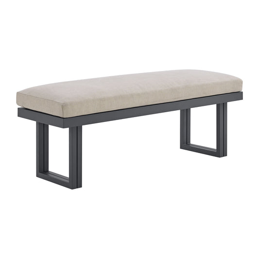 Playa - Dining Bench - Dark Gray / Beige