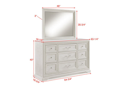 Alexandria - Dresser And Mirror - White