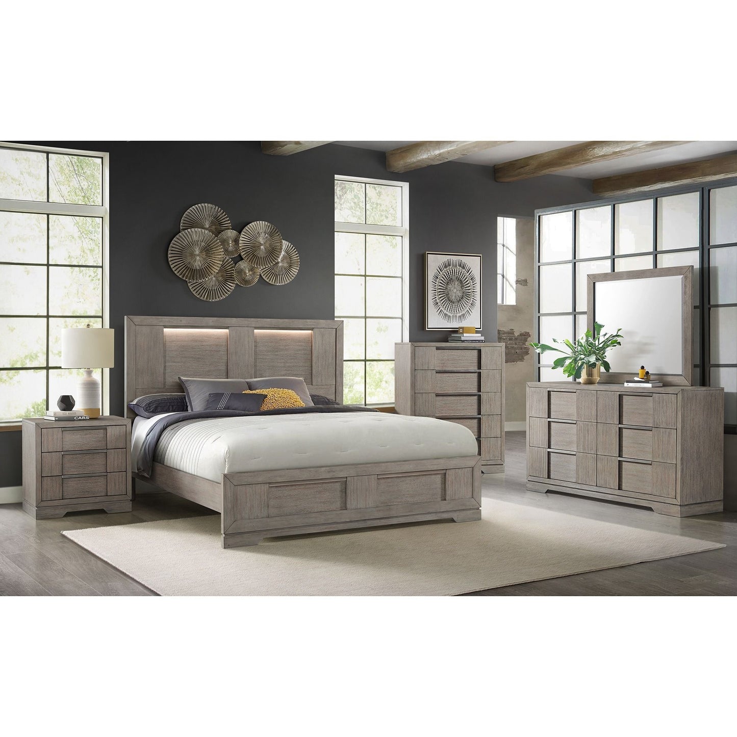 Kelis - Panel Bedroom Set With LED