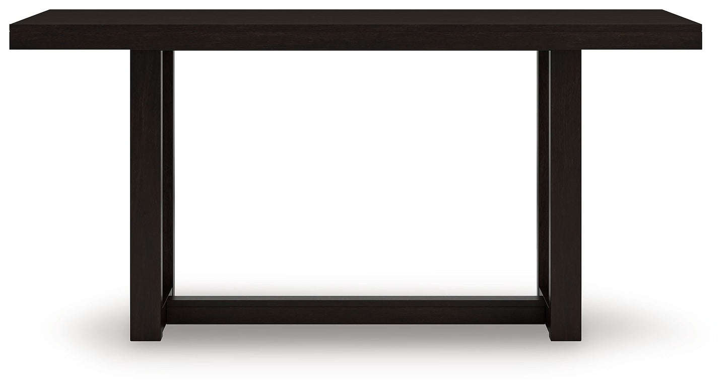 Neymorton - 5 Pc. - Rectangular Dining Room Counter Table, 4 Barstools - Dark Grayish Brown