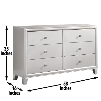 Omni - 5 Piece Queen Bedroom Set - Pearl Silver