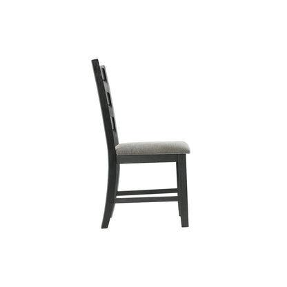 Martin - Dining Side Chair With Gray Fabric (Set of 2) - Black Finish
