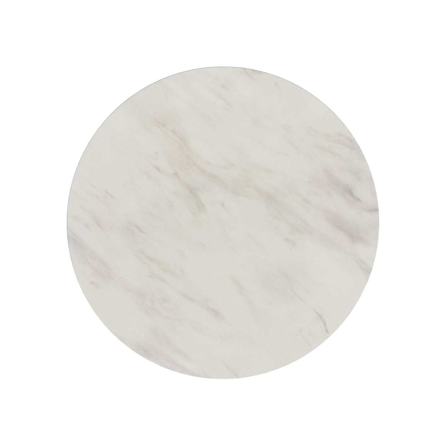 Sylvie - Round Table With White Faux Marble Top And Base