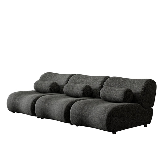 Contemporary Modular 3 Seat Sectional With Deep Seating, Soft Backrest
