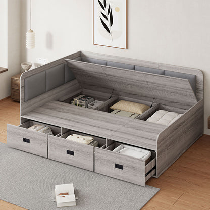 Daybed With 3 Drawers And 3 Storage Compartments
