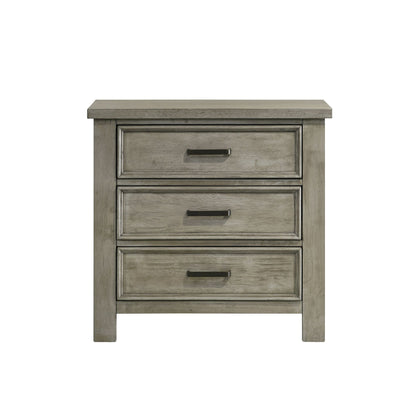 Sullivan - 3-Drawer Nightstand - Drift Gray