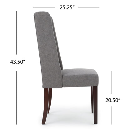 High Back Dining Chair With Wingback Design (Set of 2)