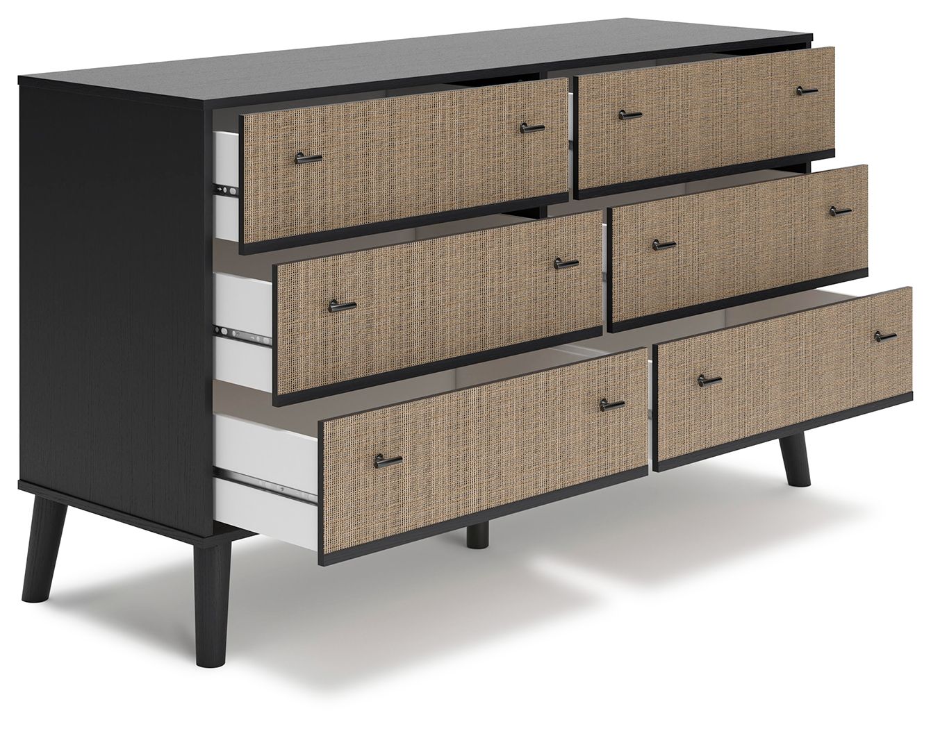 Charlang - Six Drawer Dresser - Black / Gray