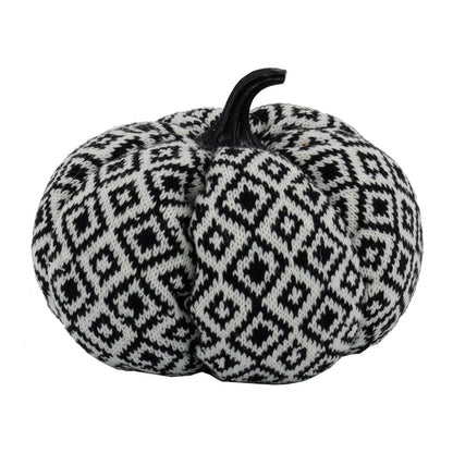 Halloween Pumpkin Decor Set, For Holiday Halloween Decoration (Set of 6) - Black / White